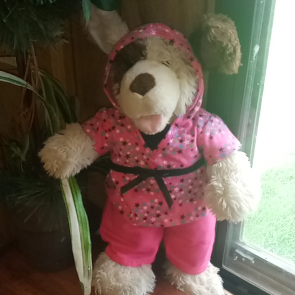 Build-A-Bear workshop denim shorts with hooded shirt combo